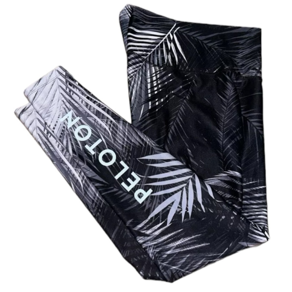 Peloton Black and White Leaf Print Leggings
